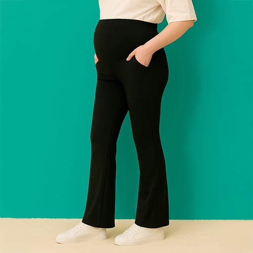 Maternity Comfort Pants – Black with pockets (for pregnancy, postpartum and plus size)