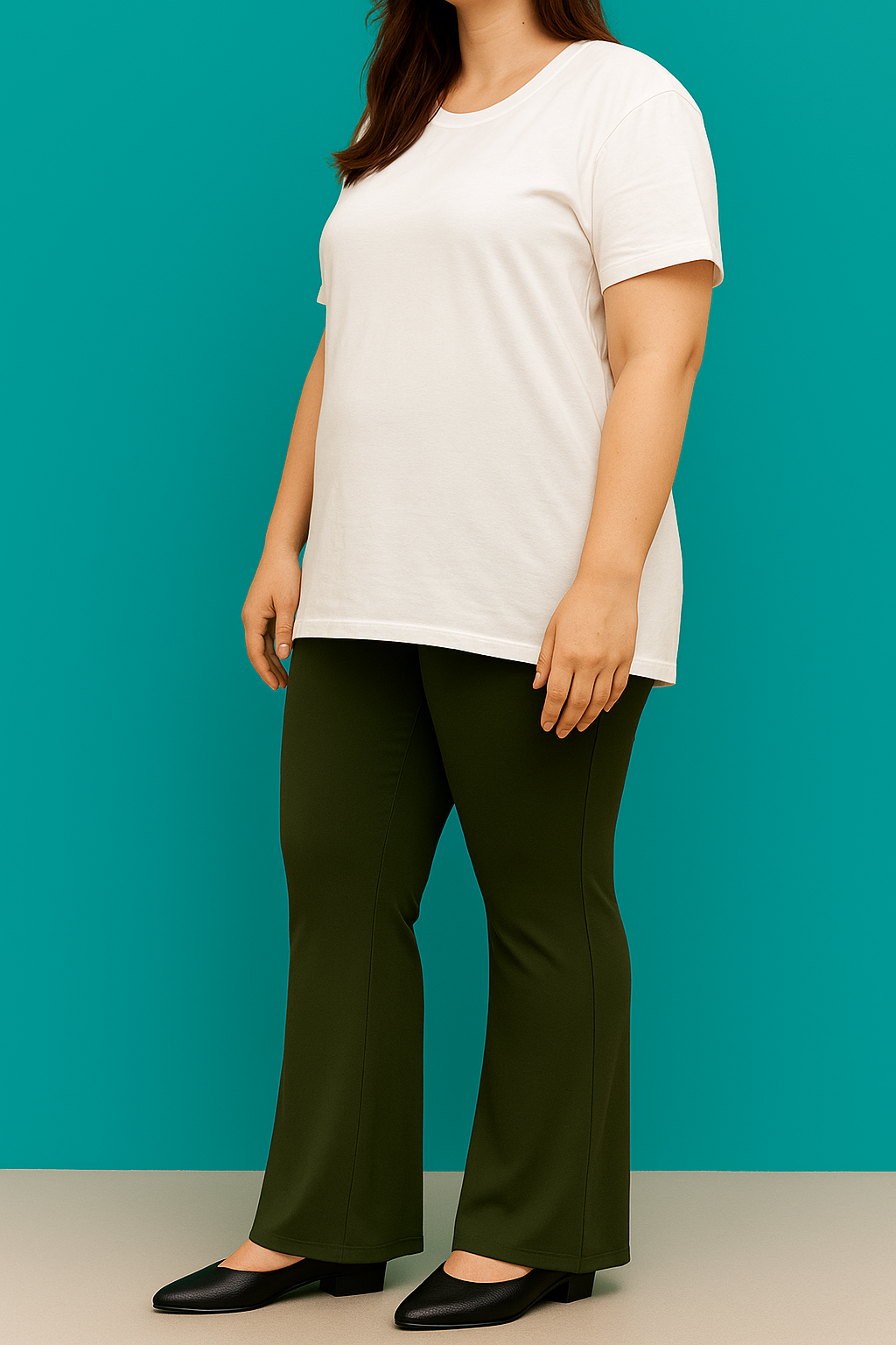Maternity Comfort Pants – olive green side cut (for pregnancy, postpartum and plus size)