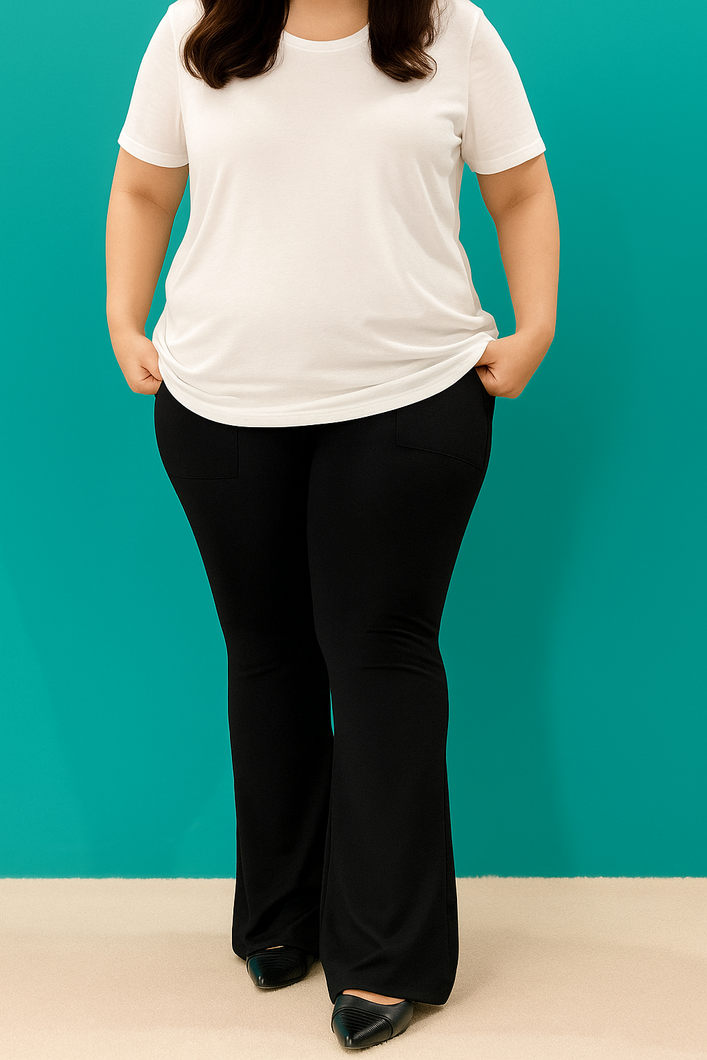 Maternity Comfort Pants – Black with pockets (for pregnancy, postpartum and plus size)